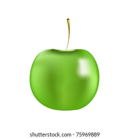 Juicy green apple isolated on a white background