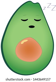 juicy green avocado that fell asleep