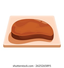 Bife de carne grelhada suculenta descansando em uma tábua de corte de madeira, pronta para ser apreciada