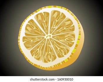 Juicy half of a lemon