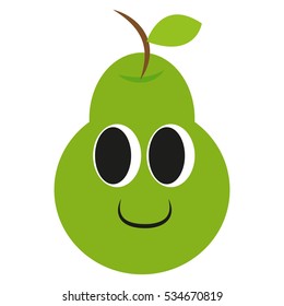 Juicy happy pear, vector, eps, jpg.