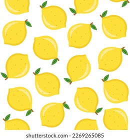 Juicy hawaii lemons pattern for kitchen design. Textile and texture yellow fruit print.