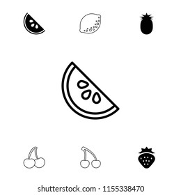 Juicy icon. collection of 7 juicy filled and outline icons such as strawberry, watermelon, pineapple, cherry, lemon. editable juicy icons for web and mobile.