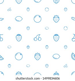juicy icons pattern seamless white background. Included editable outline orange, Cherry, strawberry, lemon, cherry, watermelon, cucumber icons. juicy icons for web and mobile.