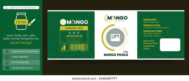 Juicy impressions orange juice label and soft drink bottle designs. Mango juice, pickle, or any organic food label template Product packaging label template design. 