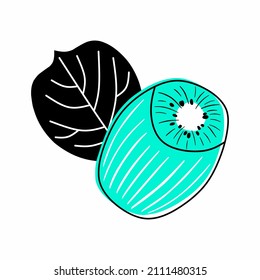 Juicy kiwi con hoja