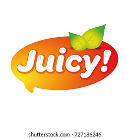 Juicy label with leaves