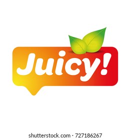 Juicy label with leaves