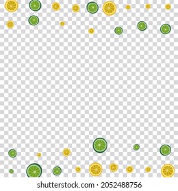 Juicy Lemon Background Transparent Vector. Decor Decoration. Juicy Fruit Colorful. Food Lime Green Decoration.