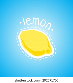 juicy lemon on a blue background