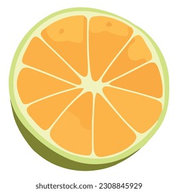 Juicy lemon slice design over white