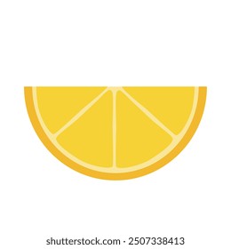 Juicy lemon slice isolated on white background.