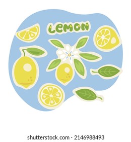  juicy lemon vector illustration flat design clip art