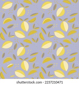 Juicy Lemon Vector Print Pattern Background Print