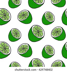 Juicy limes .Vector seamless pattern