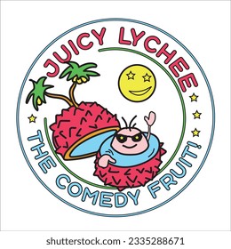 juicy lychee in glasses on the beach