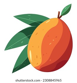 Juicy mango design over white