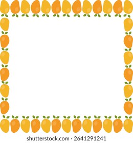Juicy Mango frame. Hello autumn, thanksgiving decoration. Frame with empty space for your text