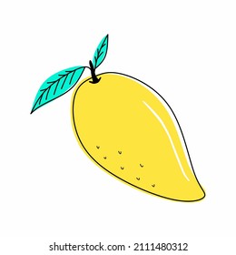 Jugoso fruto del mango aislado en blanco