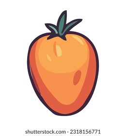 Juicy mango fruit, symbol of healthy eating icon isolated