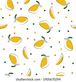 Juicy mango pattern, simple and bright to print