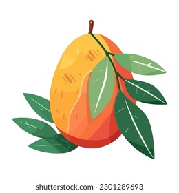 Juicy mango symbolizes healthy eating in summer icon isolated