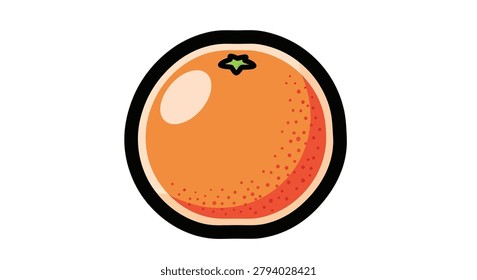 Juicy orange with black seeds inside
