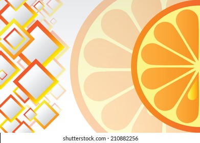 Juicy orange - bright vector background