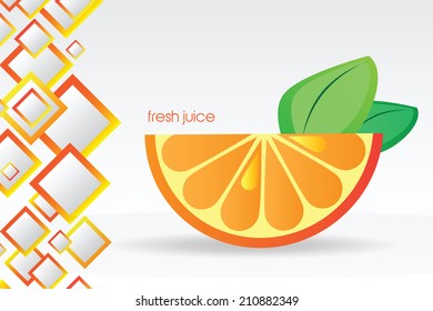 Juicy orange - bright vector background