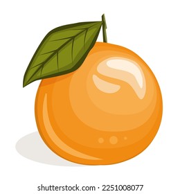 saftig orange einzeln auf weißem Hintergrund. Vektorgrafik