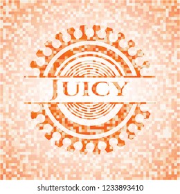 Juicy orange mosaic emblem