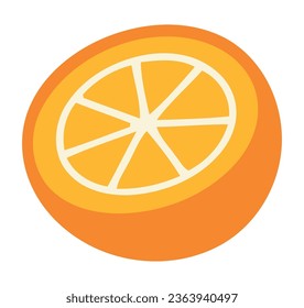 Jugosa tajada naranja sobre blanco