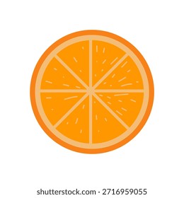Rebanada de naranja jugosa, refrescante y saludable