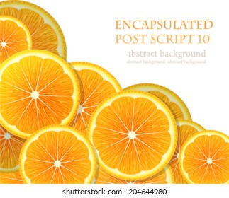 Juicy orange slices on a white background