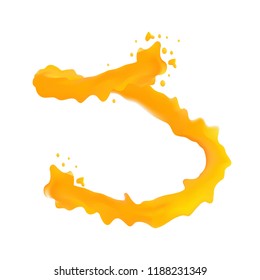 Juicy orange splash isolated on white background