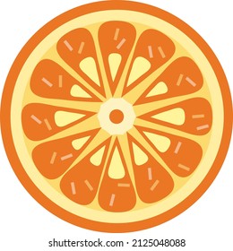 Jugosa tajada de fruta dulce de naranja de ilustración vectorial de naranja