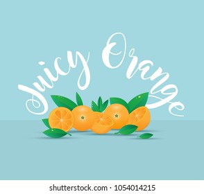 juicy orange. vector illustration.