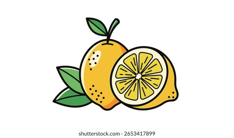 Juicy organic lemons fresh citrus fruit with leaves deliciously tart and sweet flavor vibrant yellow and green refreshing summer ingredient