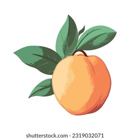 Juicy peach fruits symbolize healthy eating habits icon isolated