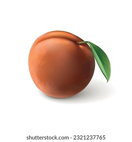 Juicy peach sobre fondo blanco
