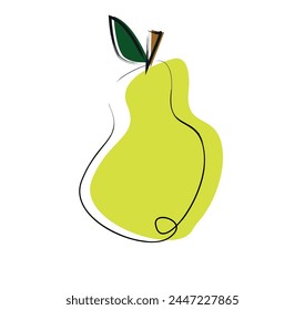 juicy pear illustration lines vector