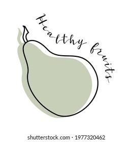 Juicy pear and quince. Fresh fruit, healthy organic food. Premium quality. Buy local product. Vector line illustration, linear icon. Perfect for logo, stamp, brand, mark
