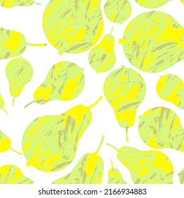 Juicy pears.  Seamless background for fabrics, textiles, packaging and wallpaper. Vector illustration