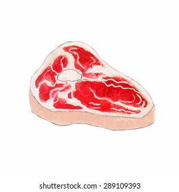 Juicy piece of meat. Vector version