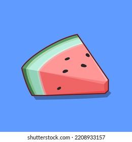 Juicy piece of watermelon vector illustration
