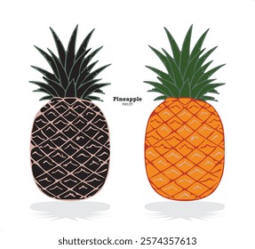 Juicy Pineapple ananas fruit icon.