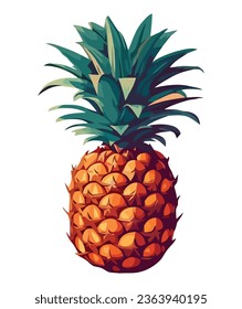 Juicy pineapple design over white