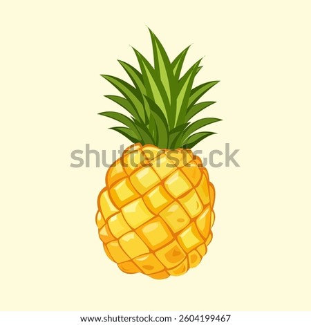 juicy pineapple fruit on white background isolate