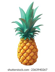 Ilustración de piña jugosa sobre blanco