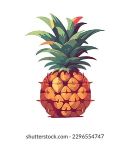 Juicy pineapple, symbol of tropical refreshment icon isolated